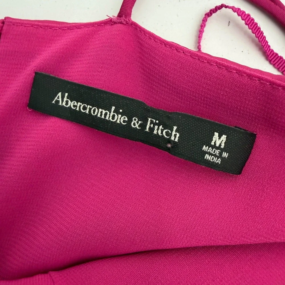 Abercrombie & Fitch Magenta Camille high slit Satin Maxi Dress Size M Sweetheart